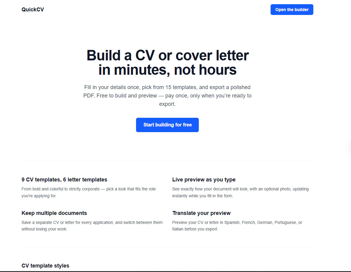 Quick CV gallery image