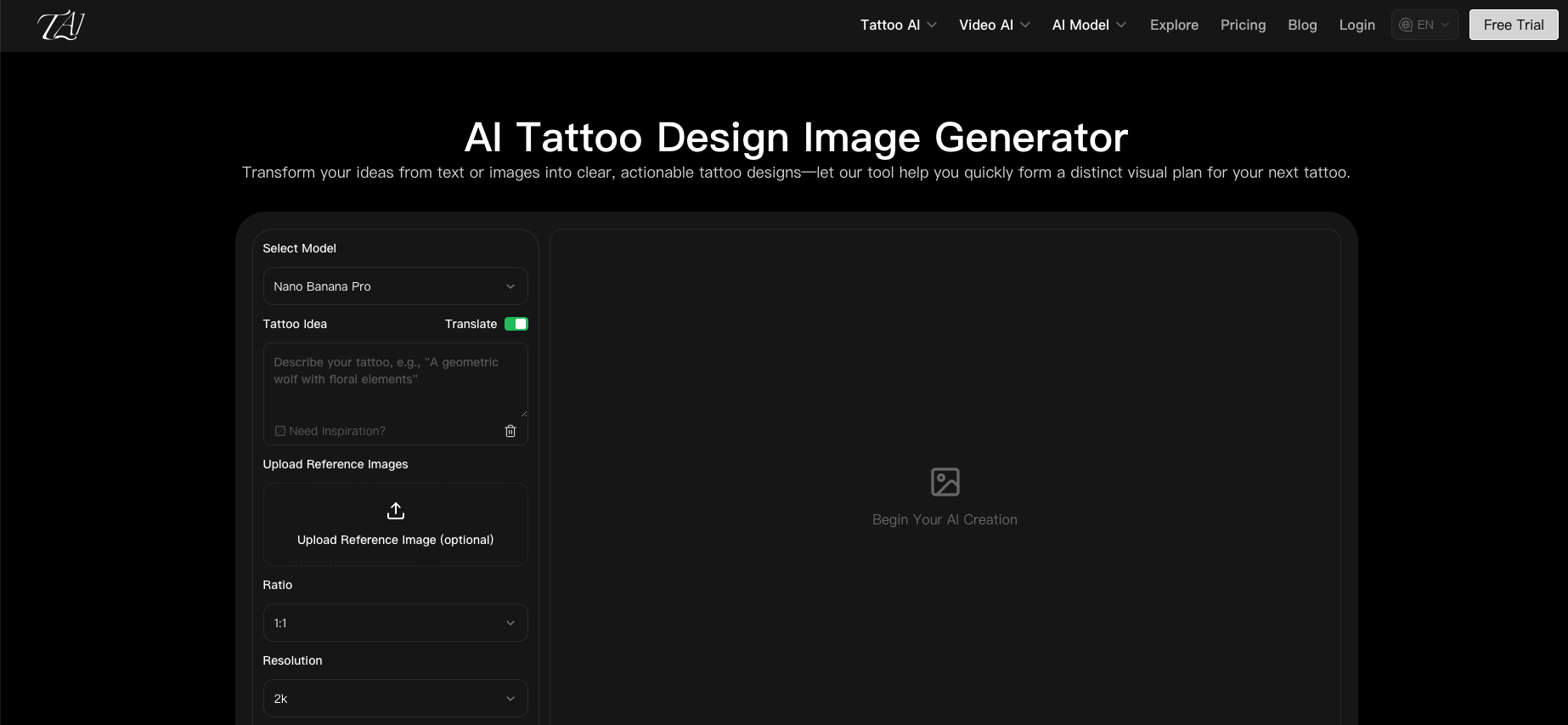 ai tattoo design generator gallery image