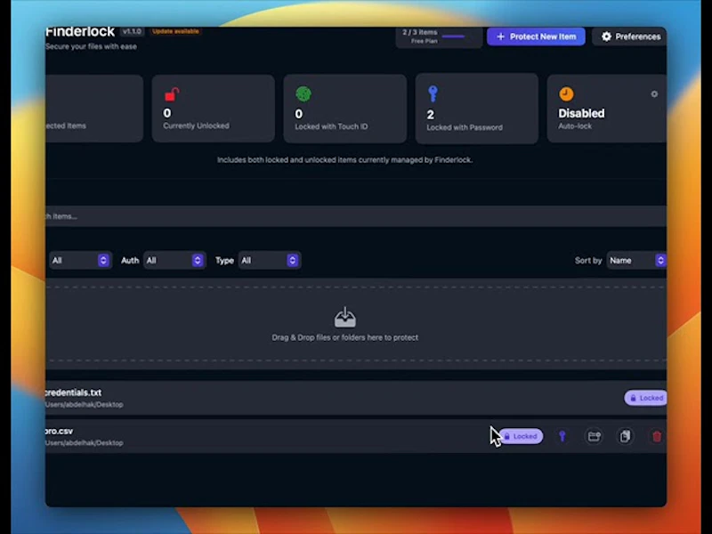Finderlock screenshot 1 (video preview)