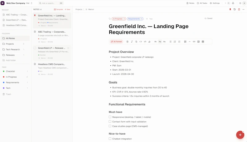 Memol screenshot 2