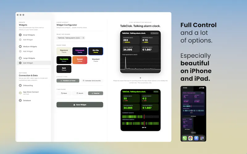 Widgets/ App Store Connect we never got screenshot 6