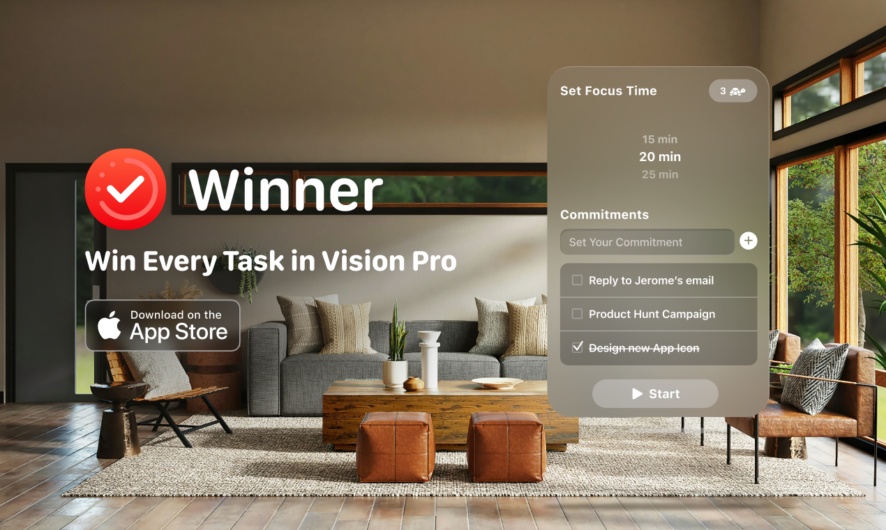 Winner - Pomodoro To Do List for Vision Pro