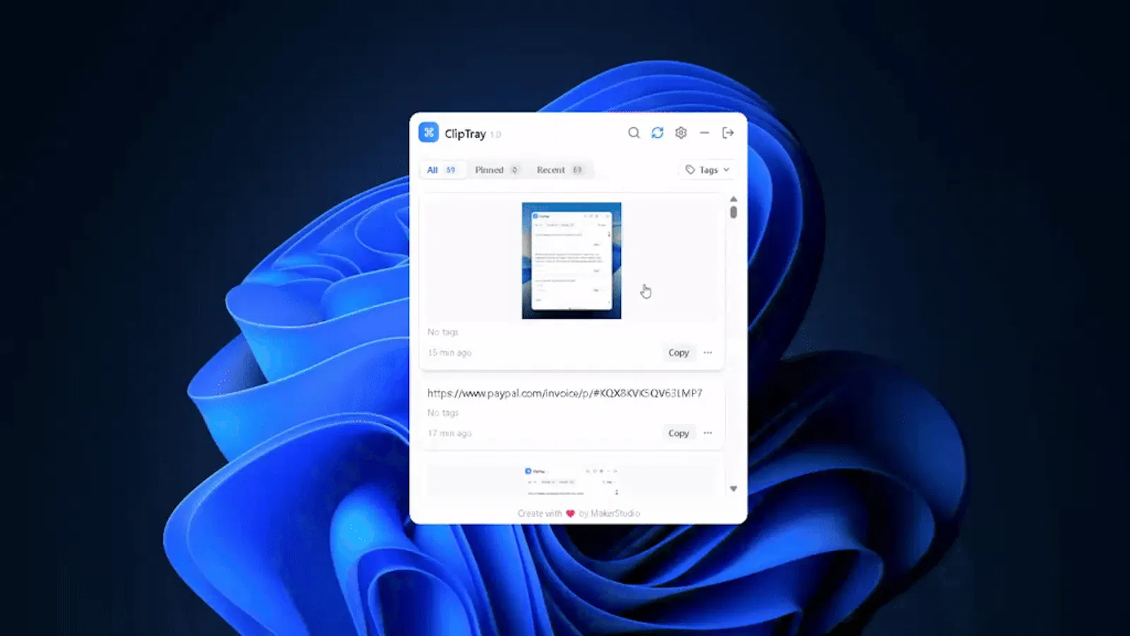 Cliptray screenshot 1 (video preview)