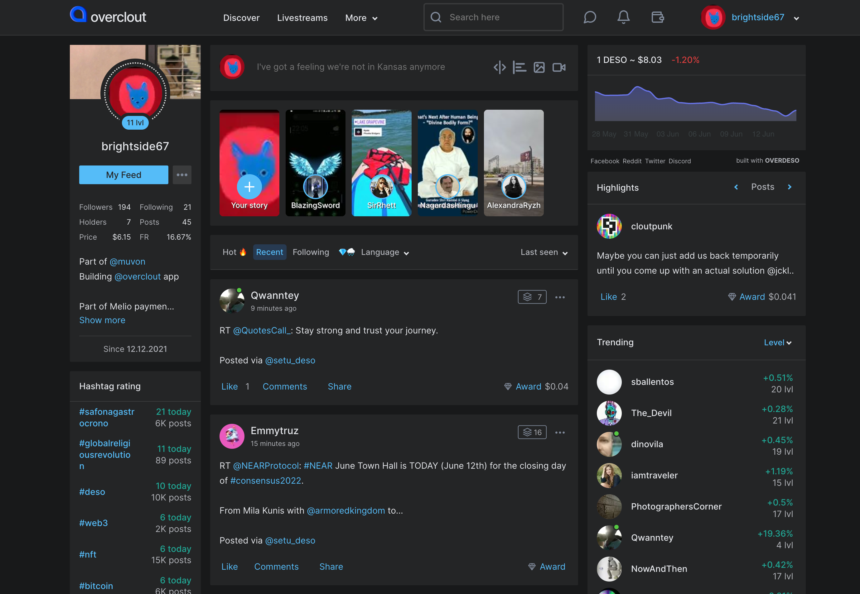 Overclout.com - Новая социальная сеть Web3, построенная на блокчейне Deso медиа 1