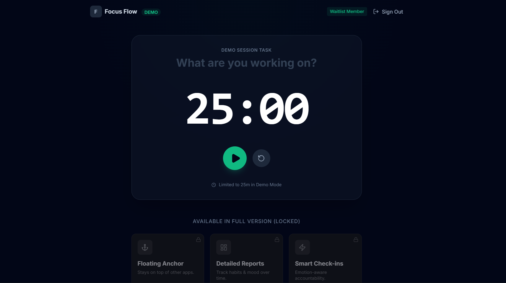 Focus Flow - Screenshot 2 showing product features and functionality