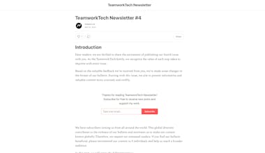 Teamwork Tech Newsletter gallery image