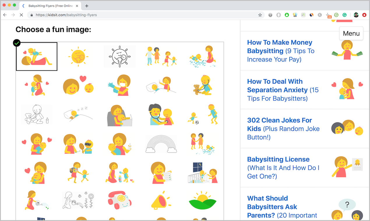 Babysitting Flyer Generator by Kidsit gallery image