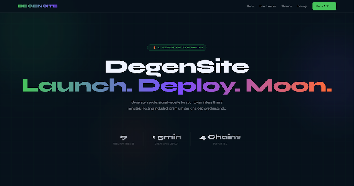 DegenSite - Your Token site in 2 Minutes gallery image
