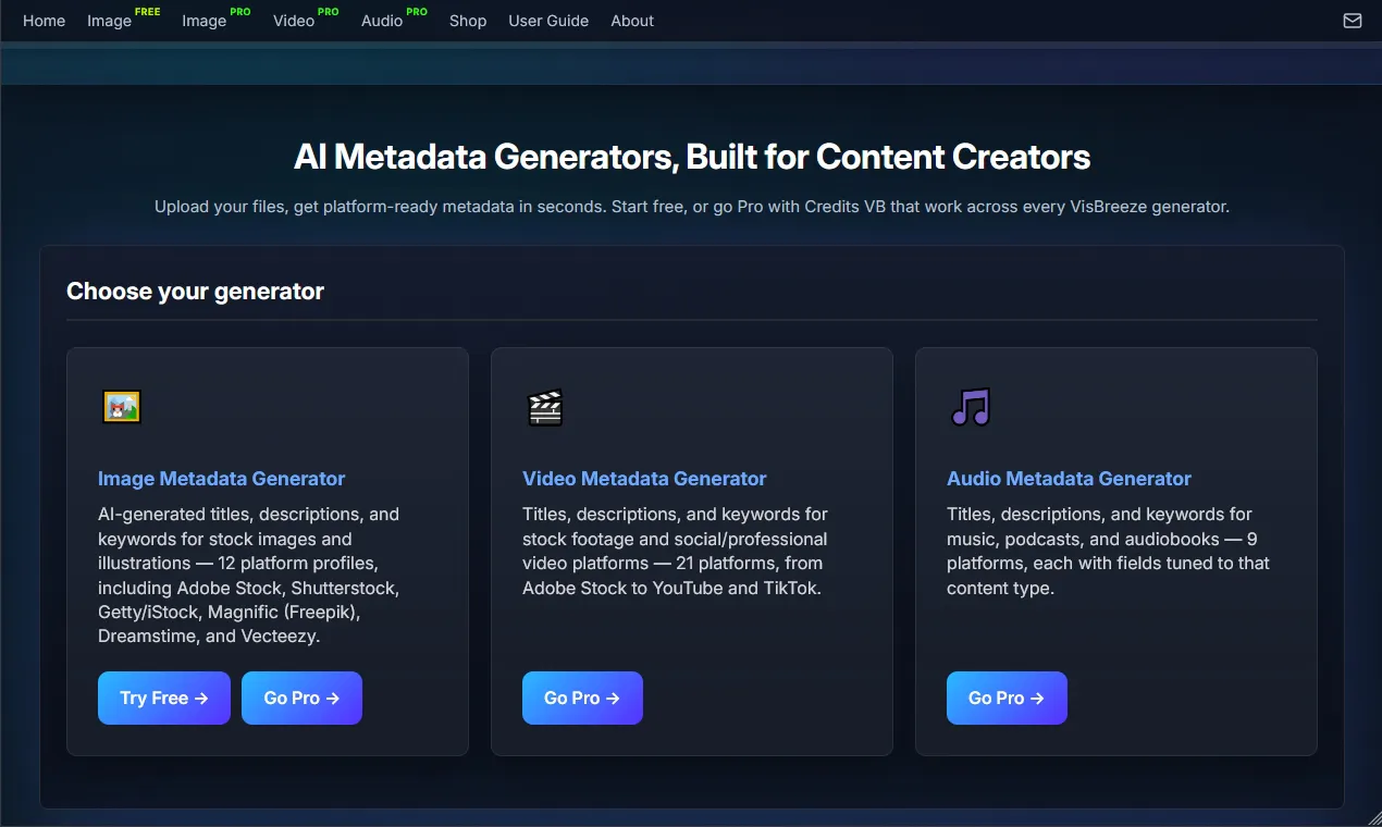 VisBreeze — AI Metadata Generator gallery image