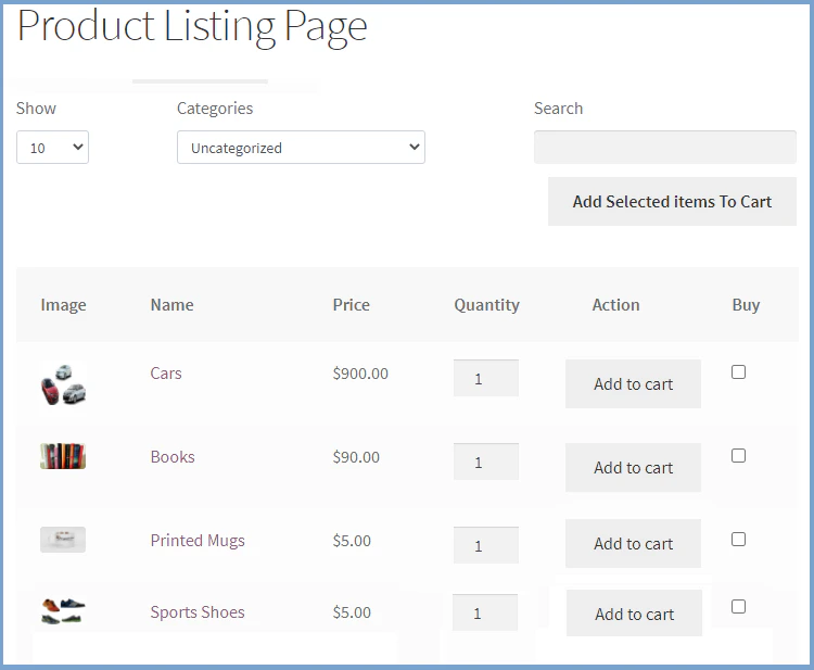 woocommerce variations table