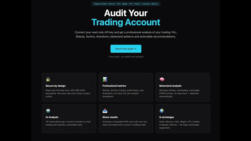 TraderAudit — audit your trading account screenshot 1 (video preview)