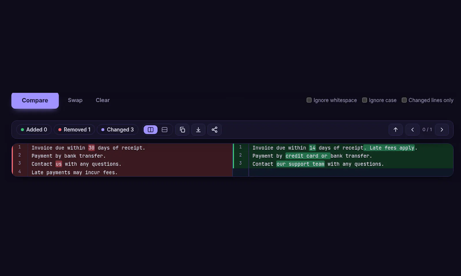 TextCompareLab screenshot 2