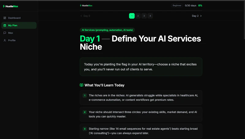 HustleMax — Your Personal Hustle Coach screenshot 3