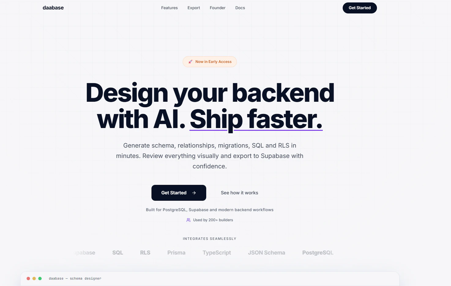 Design production-ready database with AI logo