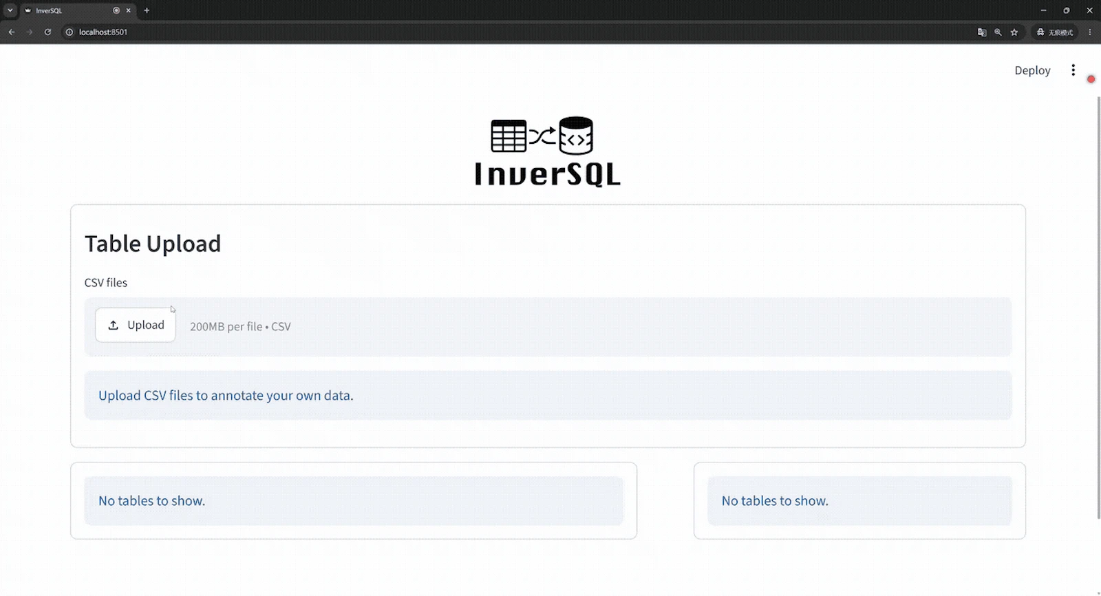 InverSQL screenshot 1