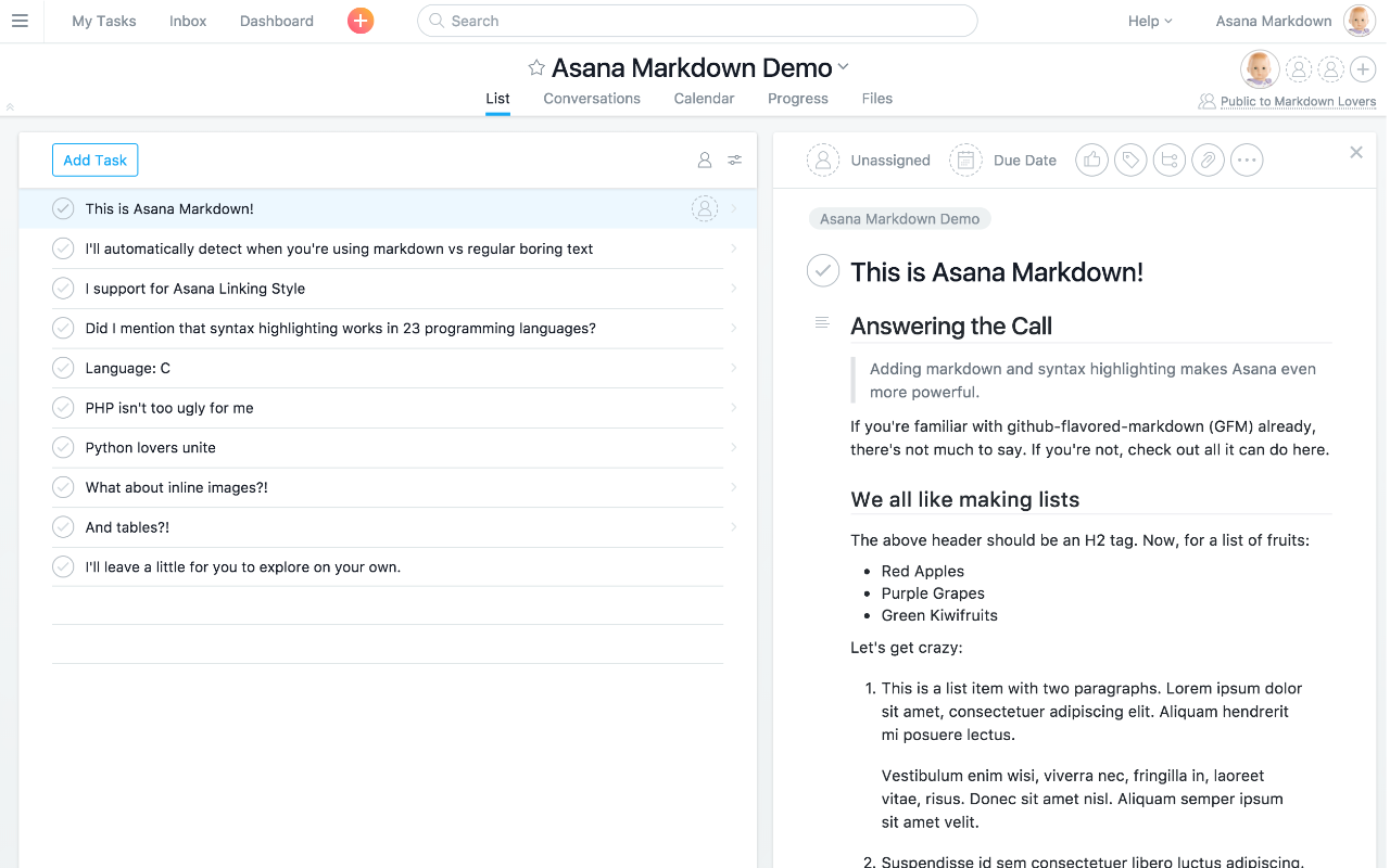 Asana Markdown and Syntax Highlighting gallery image