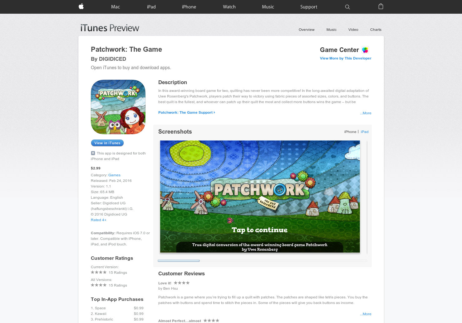 Patchwork: The Game gallery image