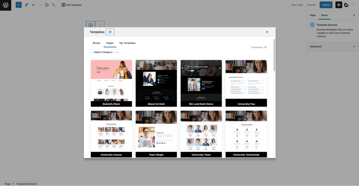 gutenify - Gutenberg FullSite編集テンプレートキット - 高度なブロックメディア4