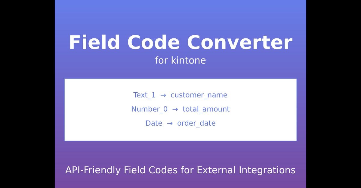 kintone Field Code Converter gallery image
