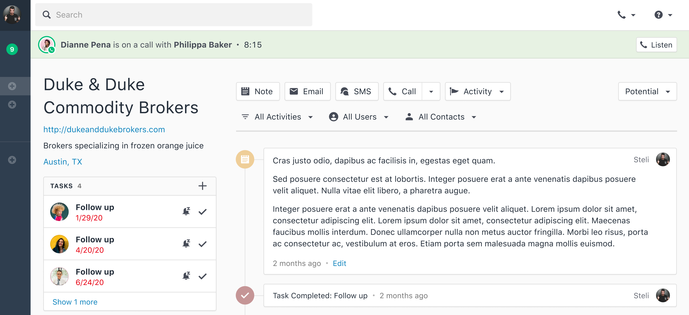 Poll option Call in progress image