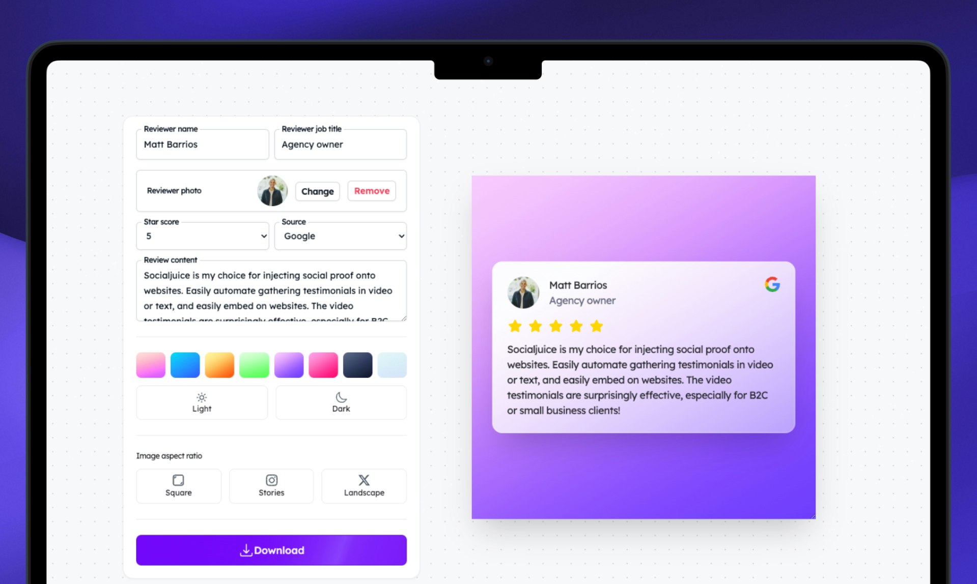 Mídia 4 de Revisão da imagem por SocialJuice - Postagens / anúncios de revisão grátis e bela revisão
