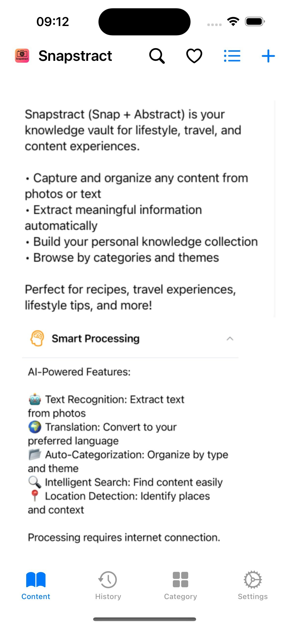 Snapstract: ваш банк памяти с AI с помощью AI - Захват, организовать, суммировать, фото на текст, спасение ссылки медиа 1