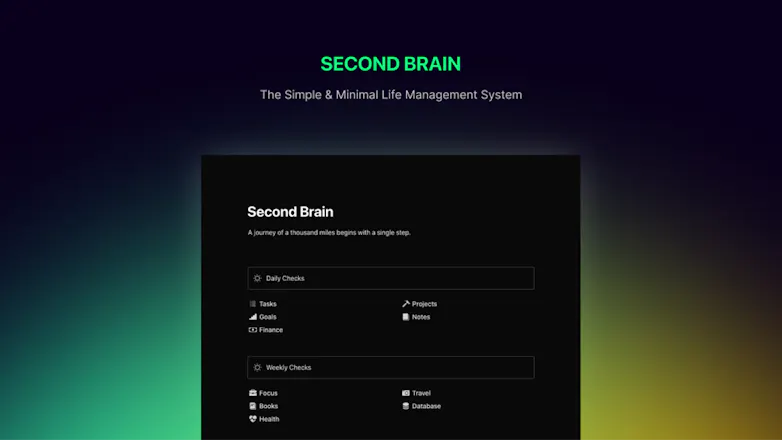 Second Brain Notion Template gallery image