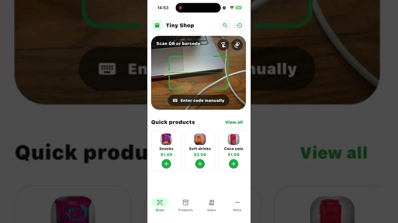 TinyPOS: Scan & Sell screenshot 1 (video preview)