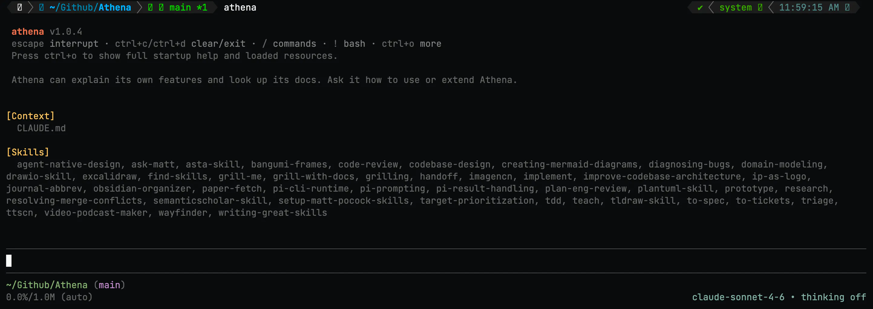 Athena: AI Coding Agent for Terminal gallery image