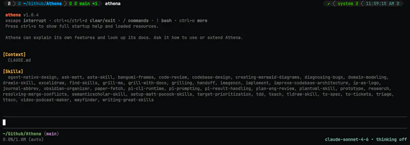 Athena: AI Coding Agent for Terminal screenshot 1