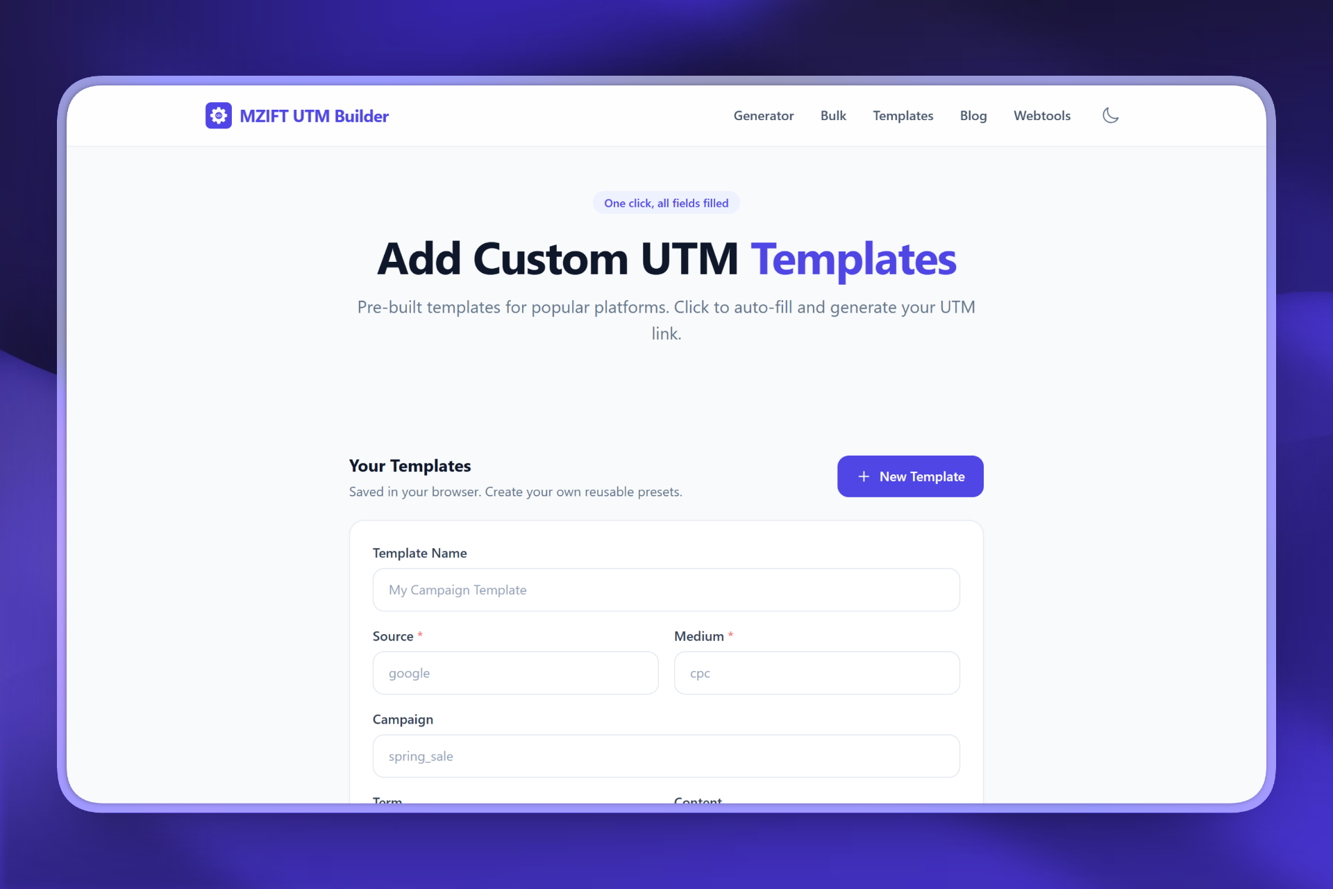 MZIFT UTM Builder gallery image
