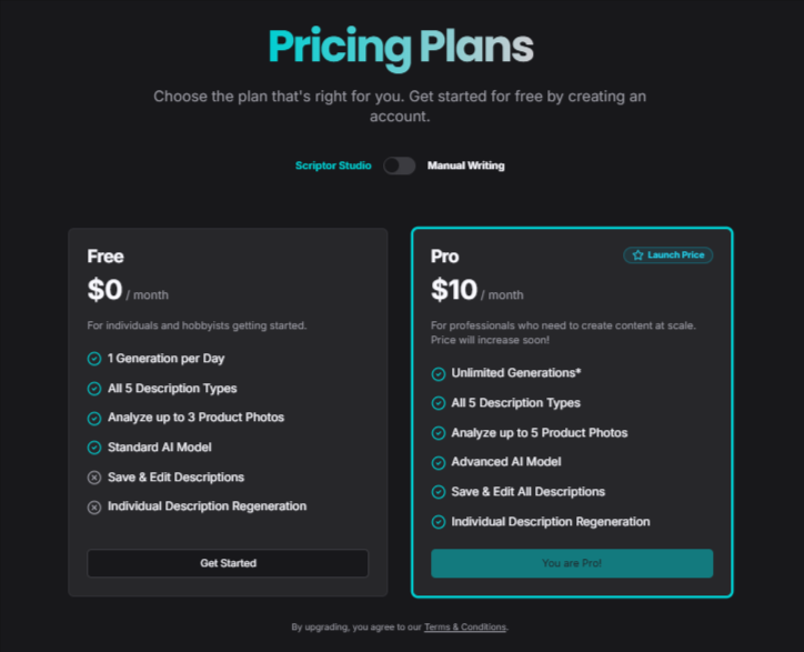 Scriptor Studio - Screenshot 5 showing product features and functionality