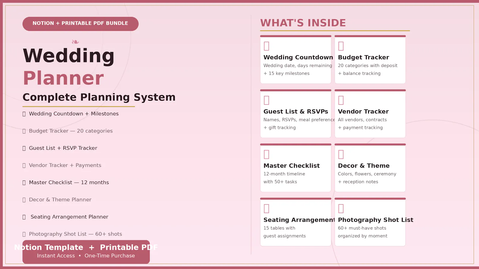 Wedding Notion Template screenshot 1