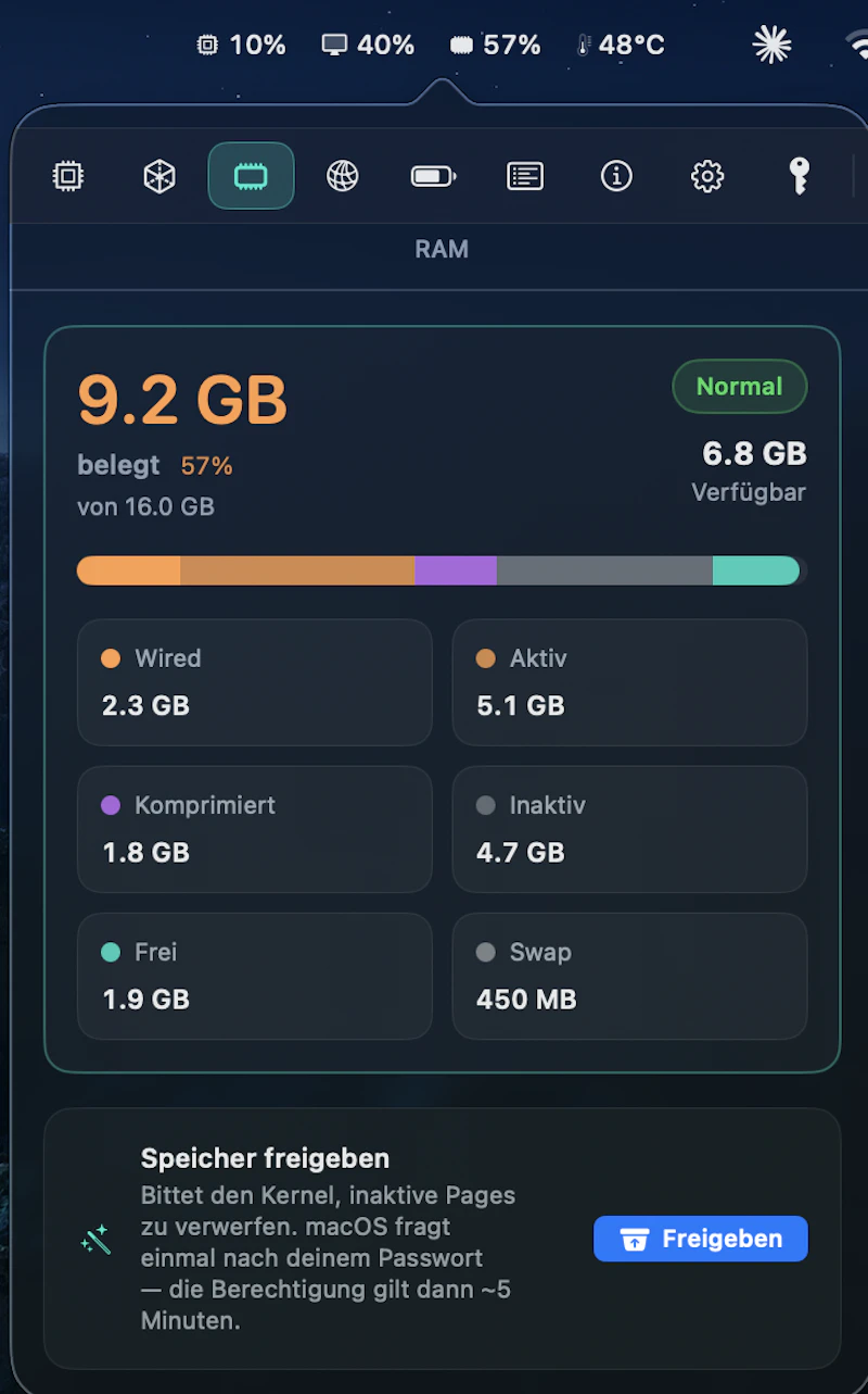 MenuBarMonitor Mac Hardware Tracking screenshot 2