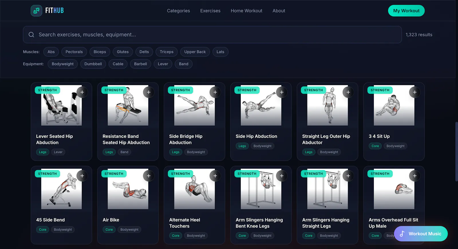 FitHub — Gym Exercise Library screenshot 2