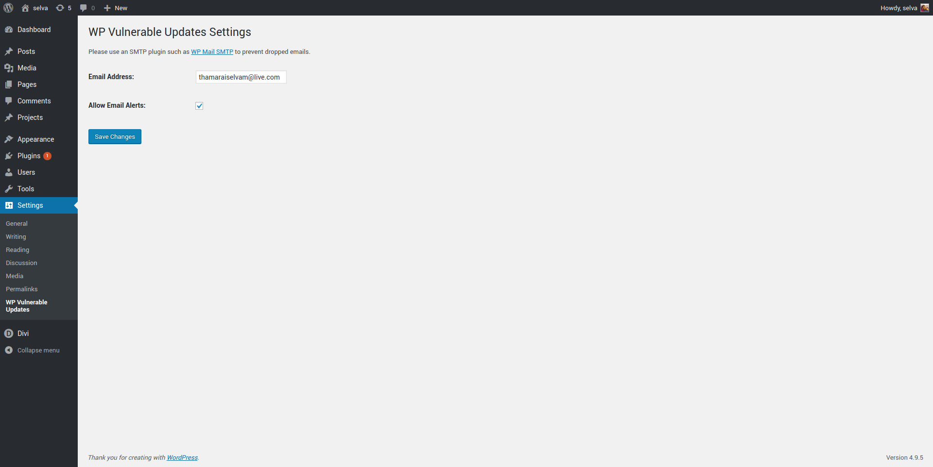 WP Vulnerable Updates gallery image