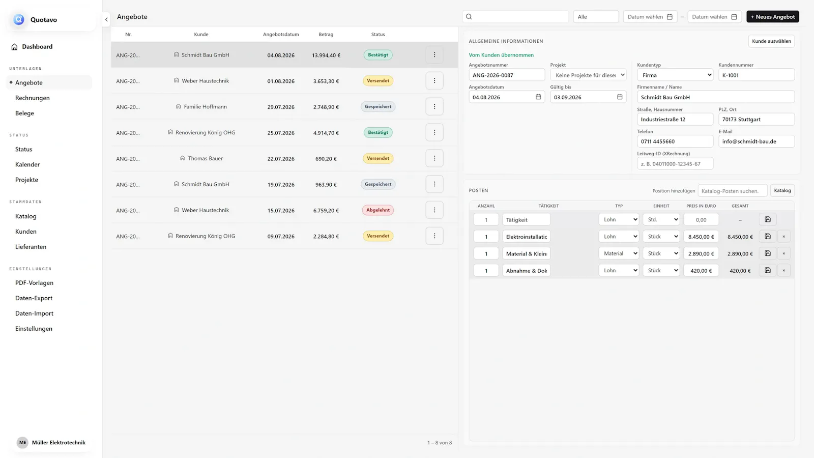 Quotavo screenshot 2