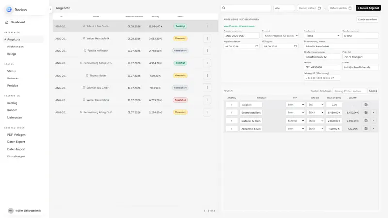Quotavo screenshot 2