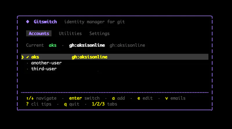gitswitch.dev screenshot 2