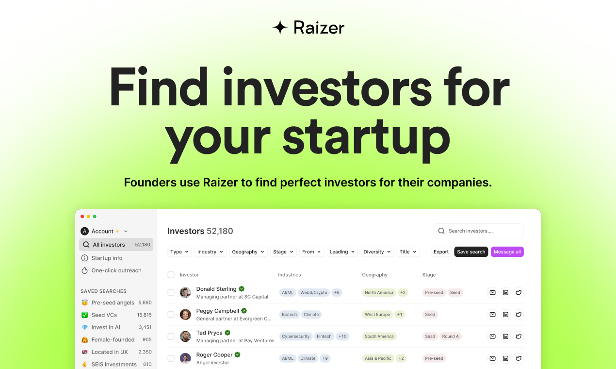 startuptile Raizer – Find perfect investors-Where founders find investors for their startups