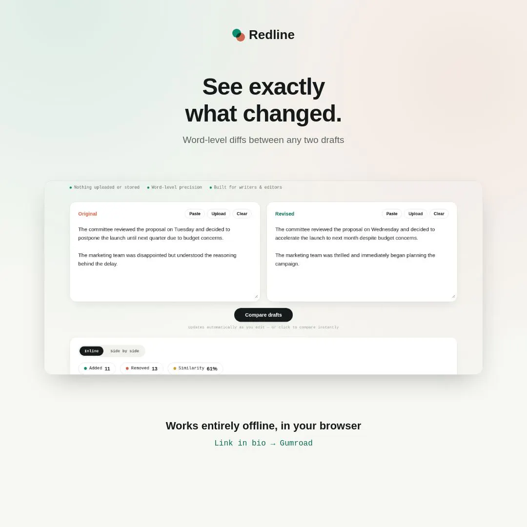 Draft Diff & Revision Checker