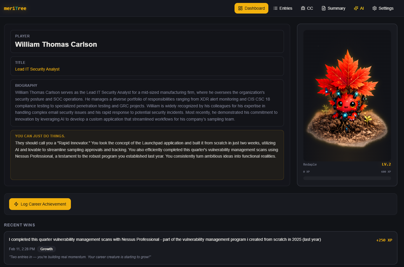 meriTree - Main product screenshot demonstrating key features and user interface