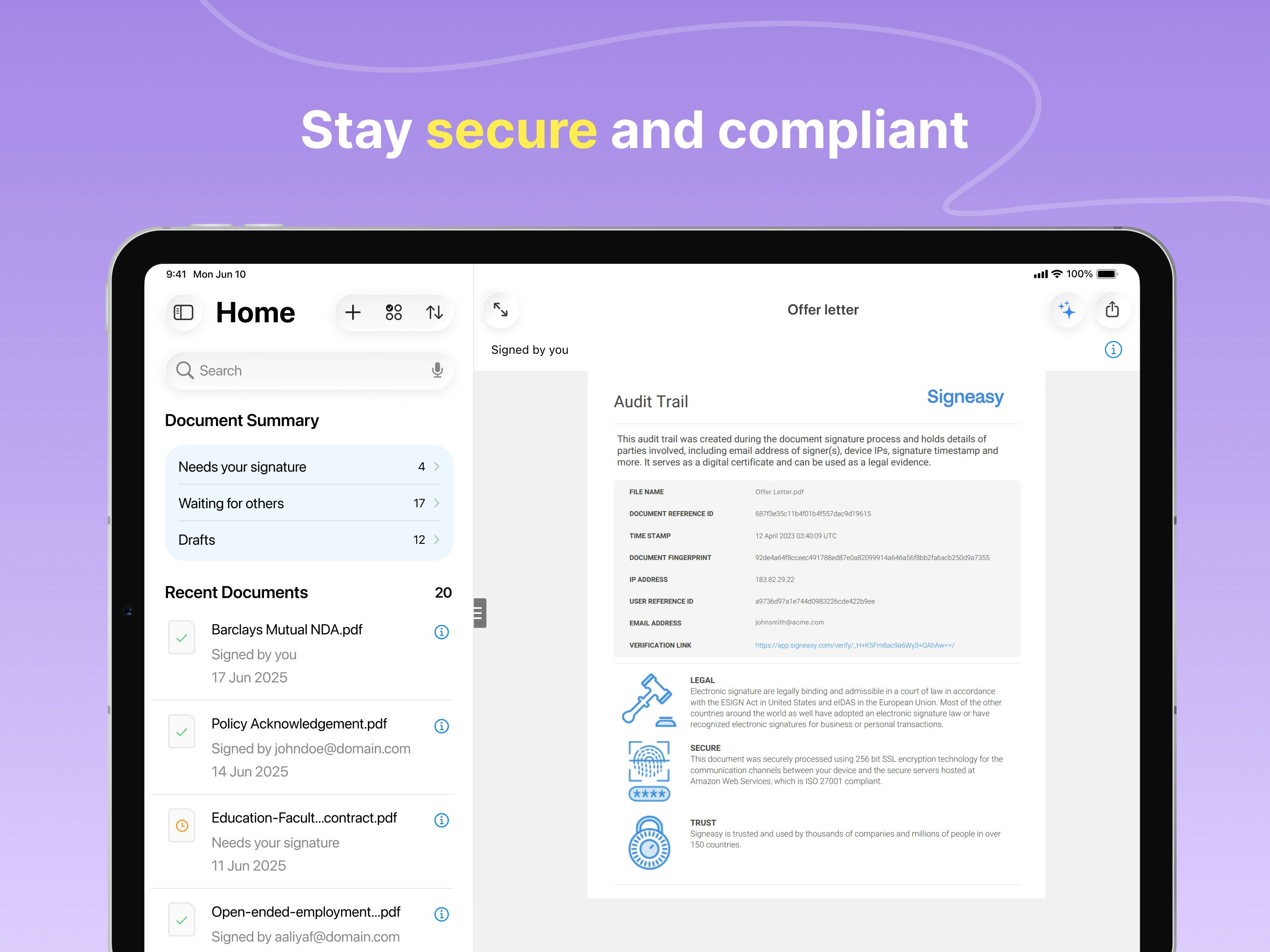 Signeasy: Al-Powered eSign app gallery image