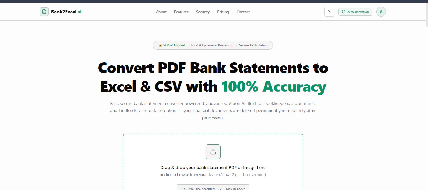 Bank2Excel-ai.com - Bank PDF to Excel gallery image