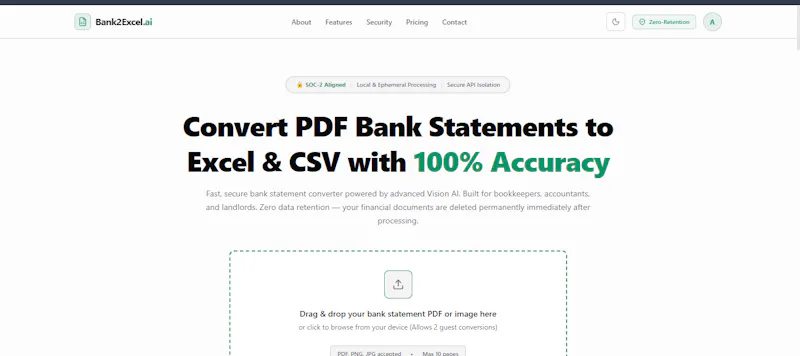 Bank2Excel-ai.com - Bank PDF to Excel screenshot 2