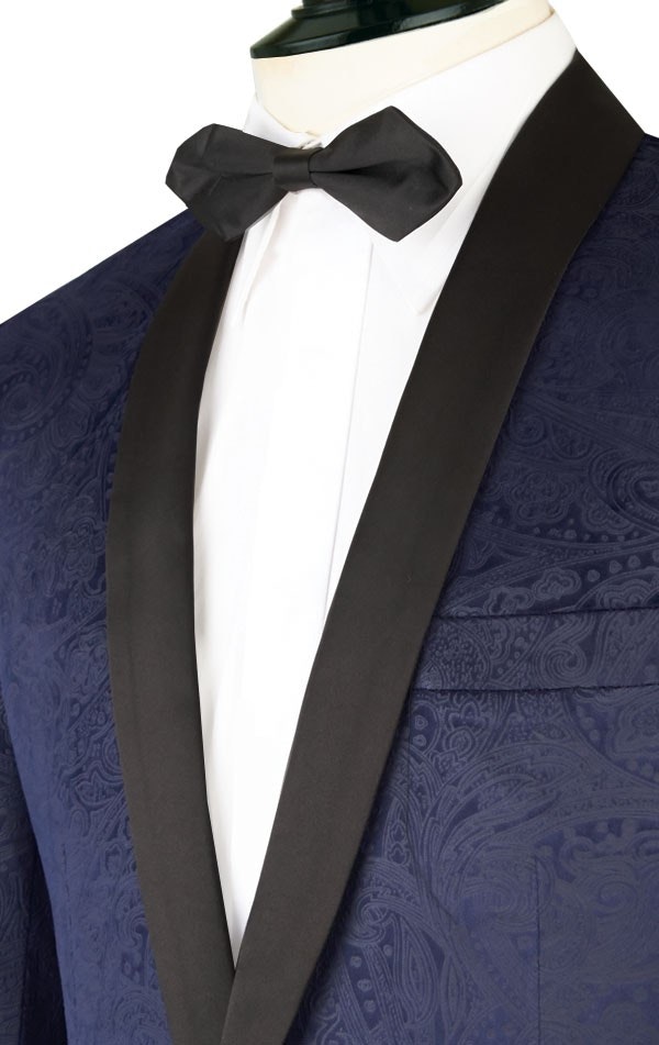 Navy Slim Fit Paisley Tuxedo