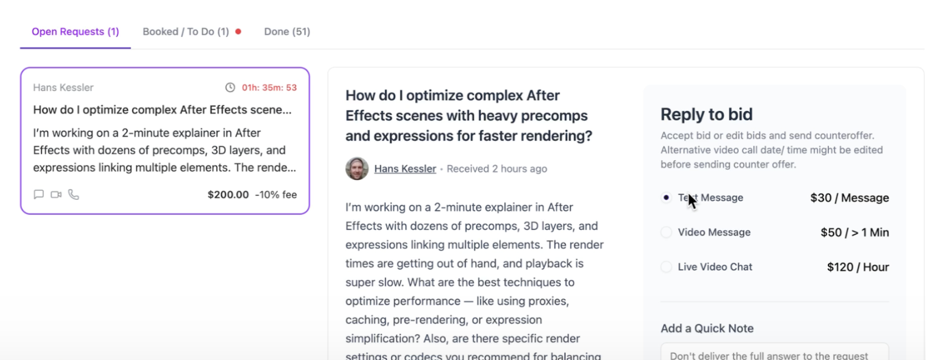 Skillbid.io - Screenshot 2 showing product features and functionality