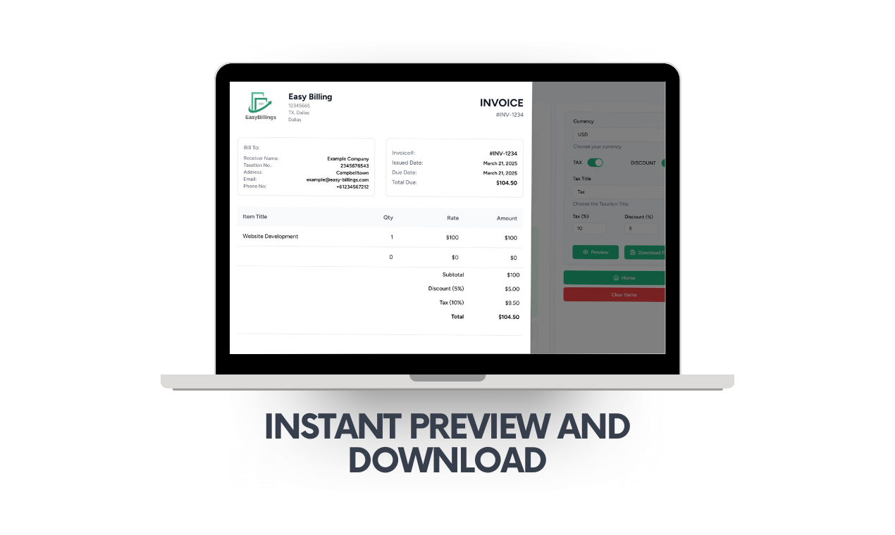 Eenvoudige billings -invoice & citaatmaker media 3