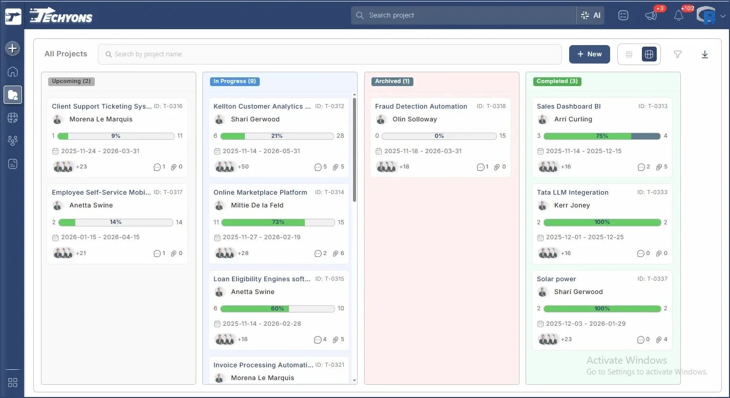Techyons Projects - Screenshot 2 showing product features and functionality