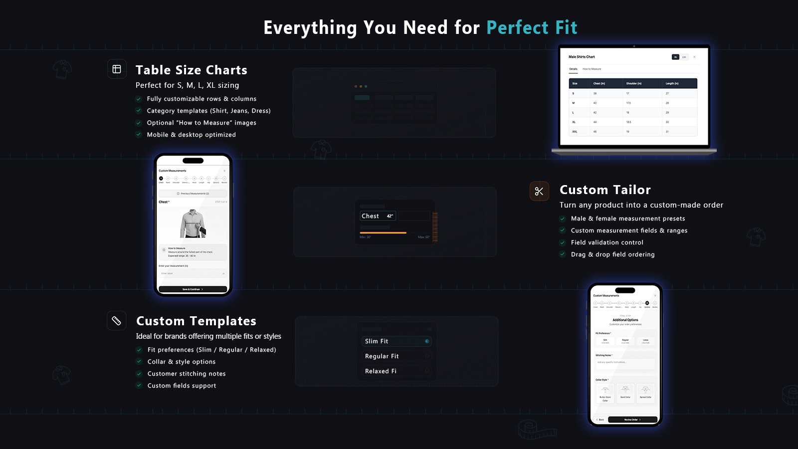 Tailor size guide gallery image